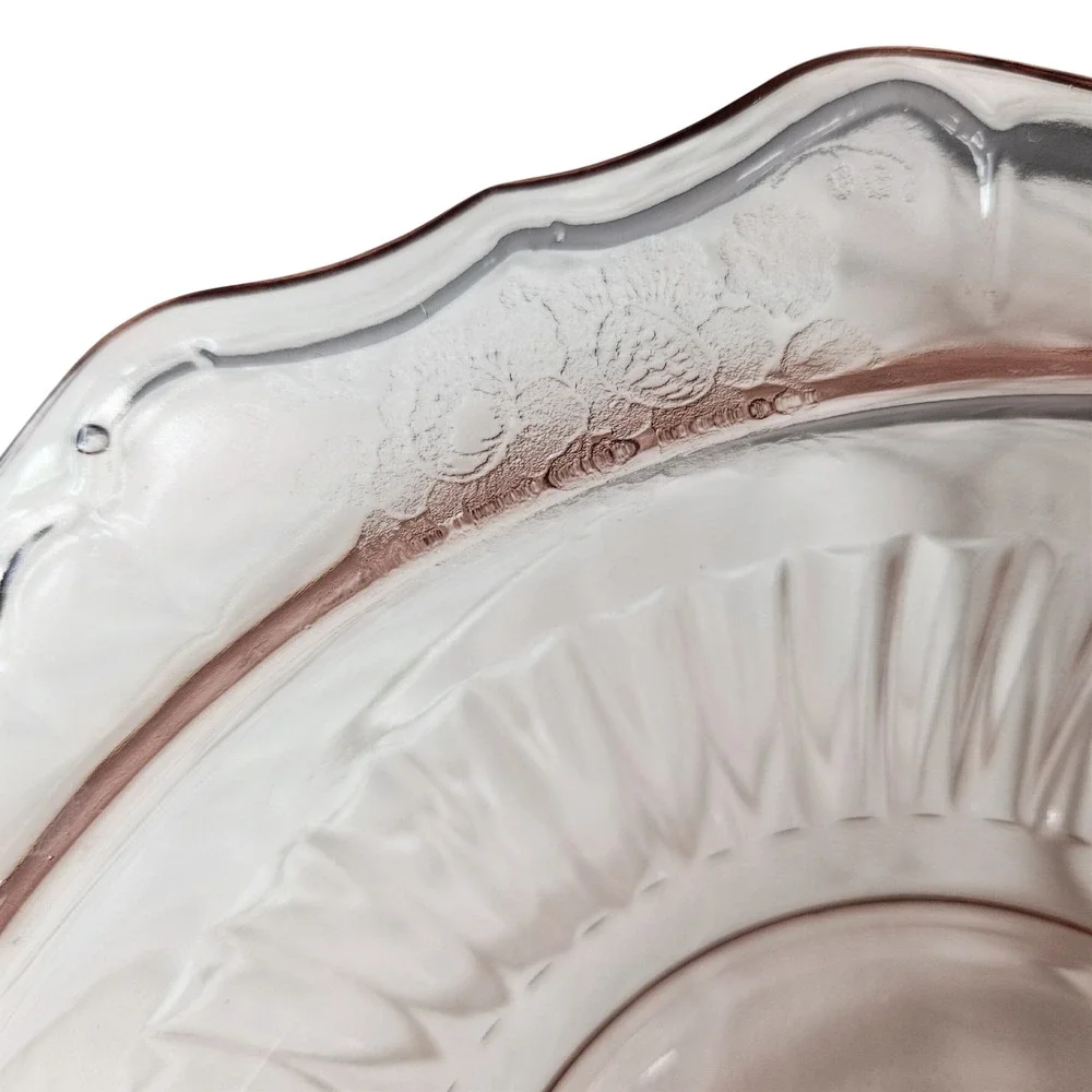 Federal Glass Rose Mayfair Pattern Pink Depression Glass Serving Bowls Set of 2‎